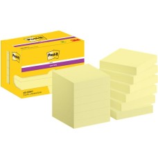 Öntapadó jegyzettömb csomag, 48x48 mm, 12x90 lap, 3M POSTIT "Super Sticky", sárga