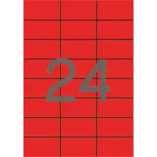 Etikett, 70x37 mm, színes, APLI, piros, 2400 etikett/csomag