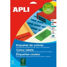 Etikett, 105x148 mm, színes, APLI, sárga, 80 etikett/csomag
