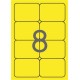 Etikett, 99,1x67,7 mm, színes, kerekített sarkú, APLI, neon sárga, 160 etikett/csomag
