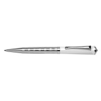 Golyóstoll, fehér-ezüst "Rialto", fehér SWAROVSKI® kristállyal, 14cm, ART CRYSTELLA®