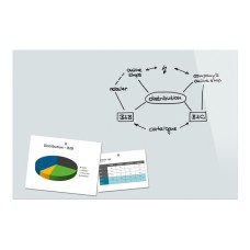 Mágneses üvegtábla, 90x60 cm, BE!BOARD, fehér