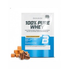 Tejsavó fehérjepor, 28g, BIOTECH USA "100% Pure Whey", karamell-cappuccino