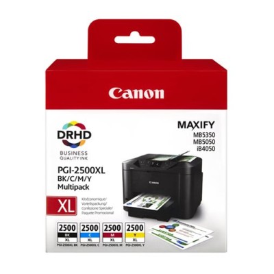 PGI-2500XLKIT Tintapatron multipack Maxify MB5350 nyomtatóhoz, CANON, b+c+m+y, 70,9ml+3*19,3ml