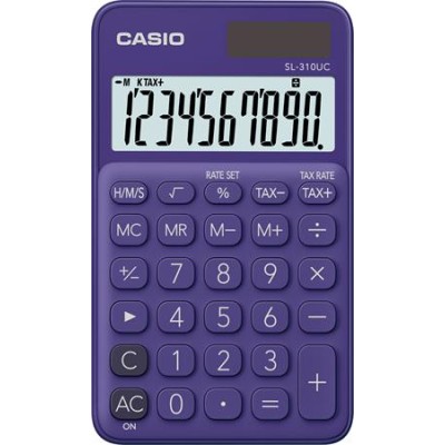 Zsebszámológép, 10 számjegy, CASIO "SL 310", lila