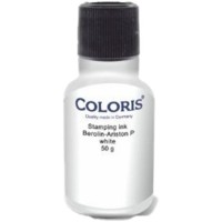 Bélyegzőfesték, 50 ml, textilhez, COLORIS, "Berolin Ariston", fehér
