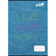 Füzet, tűzött, A4, kockás, 32 lap, COOL BY VICTORIA, "Live-love-hope", "87-32"