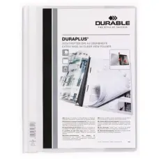 Gyorsfűző, A4, széles, panorámás, DURABLE "DURAPLUS®", fehér
