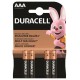 Elem, AAA mikro, 4 db, DURACELL "Basic"