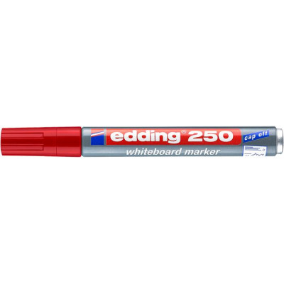 Tábla- és flipchart marker, 1-3 mm, kúpos, EDDING "250", piros