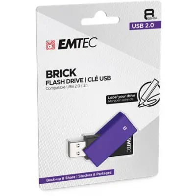 Pendrive, 8GB, USB 2.0, EMTEC "C350 Brick", lila
