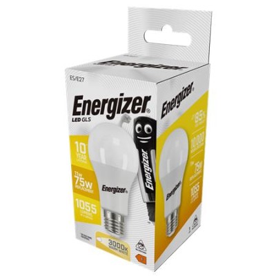 LED izzó, E27, normál gömb, 11W (75W), 1055lm, 3000K, ENERGIZER