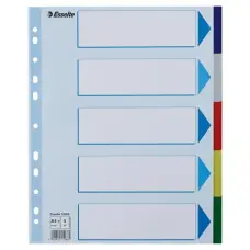 Regiszter, műanyag, A4 Maxi, 5 részes, ESSELTE