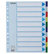 Regiszter, műanyag, A4 Maxi, 10 részes, ESSELTE