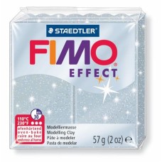 Gyurma, 57 g, égethető, FIMO "Effect", csillámos ezüst