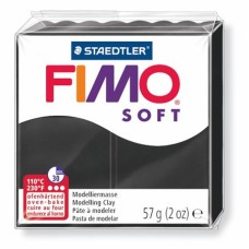 Gyurma, 57 g, égethető, FIMO "Soft", fekete