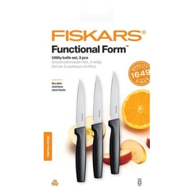 Késkészlet, általános, 11 cm,  FISKARS "Functional Form" fekete