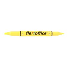 Szövegkiemelő, 1,0/4,0 mm, kétvégű, FLEXOFFICE "HL01", sárga