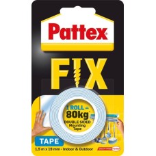 Ragasztószalag, kétoldalas, 19 mm x 1,5 m, HENKEL "Pattex Fix 80 kg", kék