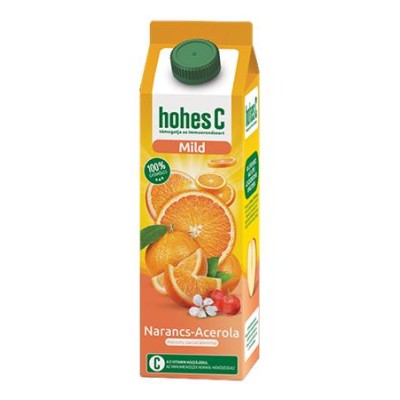 Gyümölcslé, 100%, 1 l, HOHES C "Mild Juice", narancs-acerola