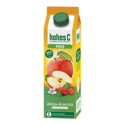 Gyümölcslé, 100%, 1 l, HOHES C " Mild Juice", alma-acerola