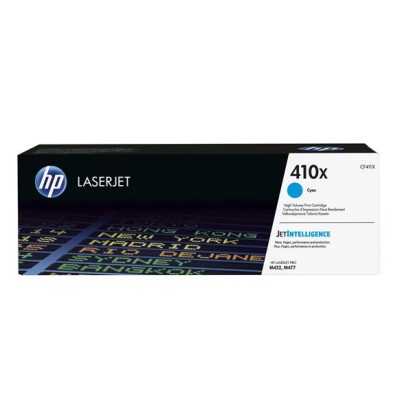 CF411X Lézertoner ColorlaserJet M452/477 nyomtatókhoz, HP 410X, cián, 5k