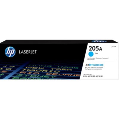 CF531A Lézertoner  HP Color Laserjet MFP M181fw nyomtatókhoz, HP 205A, cián, 0,9k