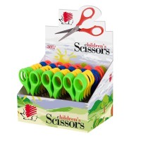 Olló display, iskolai, hegyes, 13,5 cm, ICO "Süni", vegyes szín