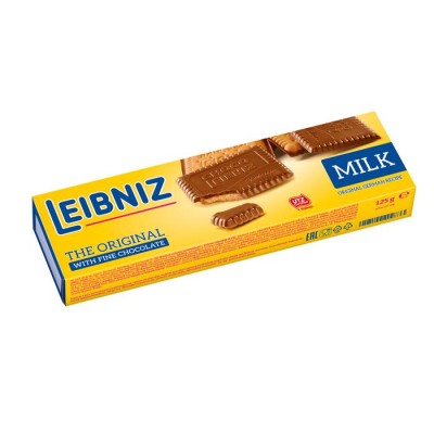 Keksz, 125g, LEIBNIZ "Choco", tejcsokoládés