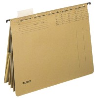 Függőmappa, gyorsfűzős, karton, A4, LEITZ "Alpha kombi", natúr