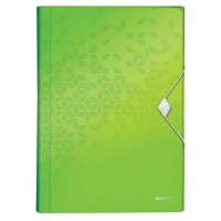Harmonikamappa, A4, PP, 6 rekeszes, LEITZ "Wow", zöld