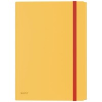 Gumis mappa, extra tasakkal, PP, A4, LEITZ "Cosy" melegsárga