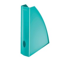 Iratpapucs, műanyag, 60 mm, elöl nyitott, LEITZ "Wow", jégkék