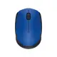 Egér, vezeték nélküli, optikai, közepes méret, USB, LOGITECH "M171", kék