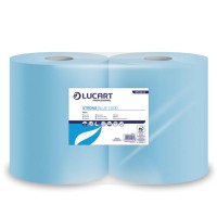 Törlőkendő, tekercses, 3 rétegű, LUCART, "Strong Blue 3.500" kék