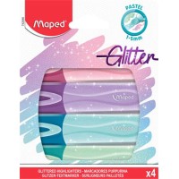 Szövegkiemelő készlet, 1-5 mm, MAPED "Glitter Fluo Peps", vegyes pasztell színek