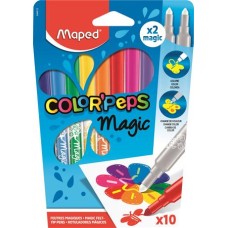 Filctoll készlet, 3,6 mm, MAPED "Color`Peps Magic", 8+2 különböző szín