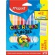 Filctoll készlet, 2,8 mm, kimosható, MAPED "Color`Peps Jungle" 12 különböző szín+12 ajándék matrica