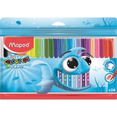 Filctoll készlet, 2 mm, kimosható, MAPED "Color`Peps Ocean", 24 különböző szín