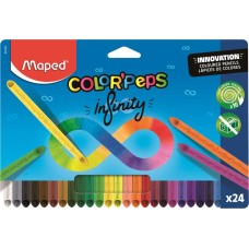 Színes ceruza készlet, háromszögletű, MAPED "Color`Peps INFINITY", 24 különböző szín