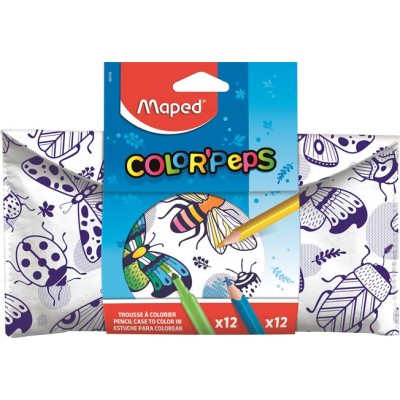 Tolltartó, textil, színezhető, tépőzáras, MAPED "Color`Peps", színezőtermékekkel