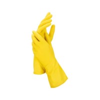 Gumikesztyű, háztartási, latex, L méret, sárga