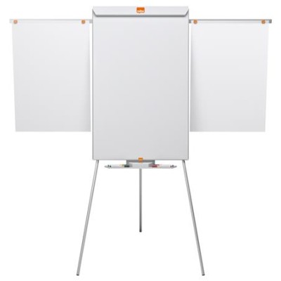 Flipchart tábla, mágneses felület, 2 db segédkarral, NOBO "Essentials", fehér