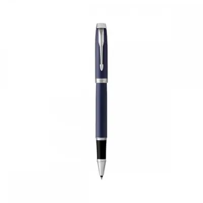 Rollertoll, 0,5 mm, ezüst színű klip, kék tolltest, PARKER "IM Royal", kék