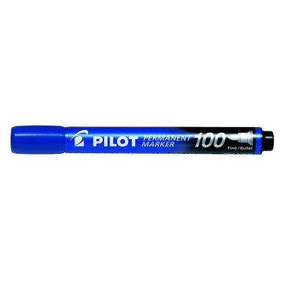 Alkoholos marker, 1 mm, kúpos, PILOT "Permanent Marker 100", kék