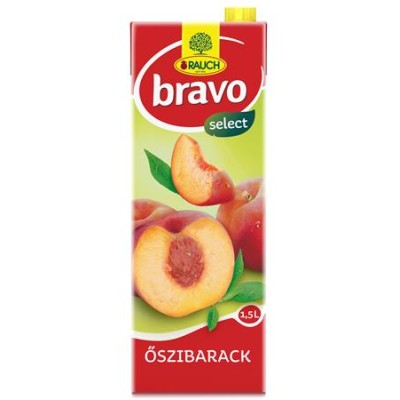 Gyümölcsital, 25%, 1,5 l, RAUCH "Bravo", őszibarack