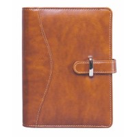 Kalendárium, gyűrűs, betétlapokkal, "L", műbőr, SATURNUS, "437", világosbarna