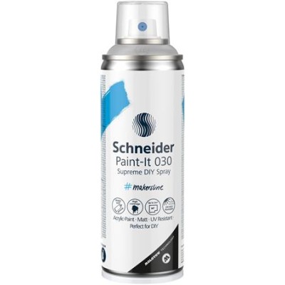 Akrilfesték spray, 200 ml, SCHNEIDER "Paint-It 030", ezüst