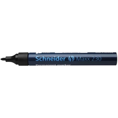 Alkoholos marker, 1-3 mm, fémházas, SCHNEIDER "Maxx 230", fekete