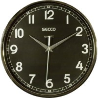 Falióra, 24,5 cm, fekete számlap, SECCO, króm színű keretes